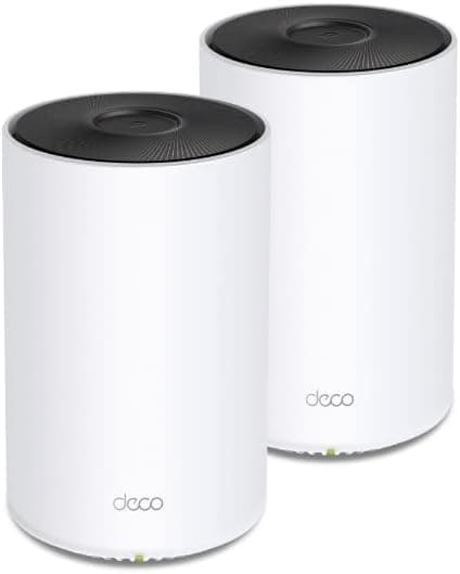 TP-Link Tri-Band Wi-Fi 6 Mesh Router System | 2- Mesh Routers | Coverage up to 5,500 sq. ft. | Deco W7200 (2-Pack) (Renewed)