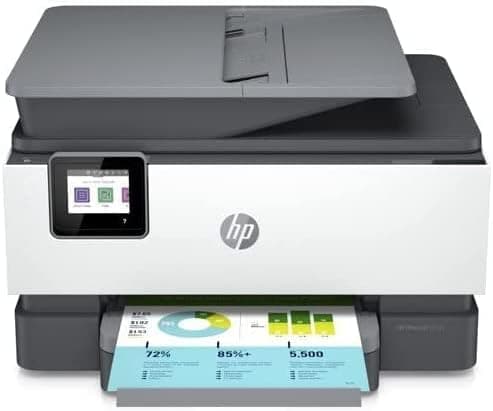 HP OfficeJet 9012e All-in-One Wireless Color Inkjet Printer, 2-Sided Printing Coping and Scaning, 35 Sheets ADF, WiFi USB Bluetooth Connectivity, 4800 x 1200 dpi, Black White, W/Valinor Cable