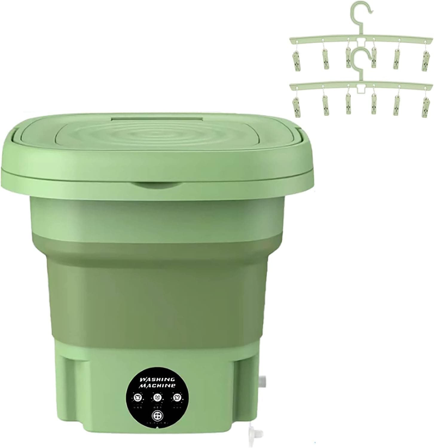 Portable Washing Machine,Mini Washer Suitable for Washing Small Pieces of Clothing, Baby Clothes,Underwear,Socks,Portable Washer Machine for Apartments, Dormitories, Camping,RV and More Green