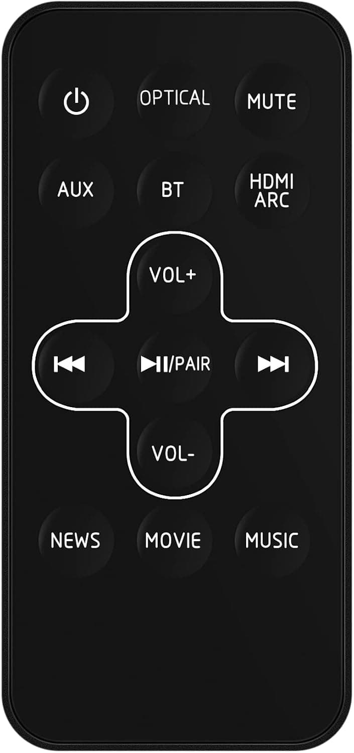 Replacement Remote Control Applicable for TCL Alto 5 TS5000 TS501 2.0 Channel Sound Bar/Alto 5+ TS5010 2.1 Channel Home Theater Sound Bar Speaker System