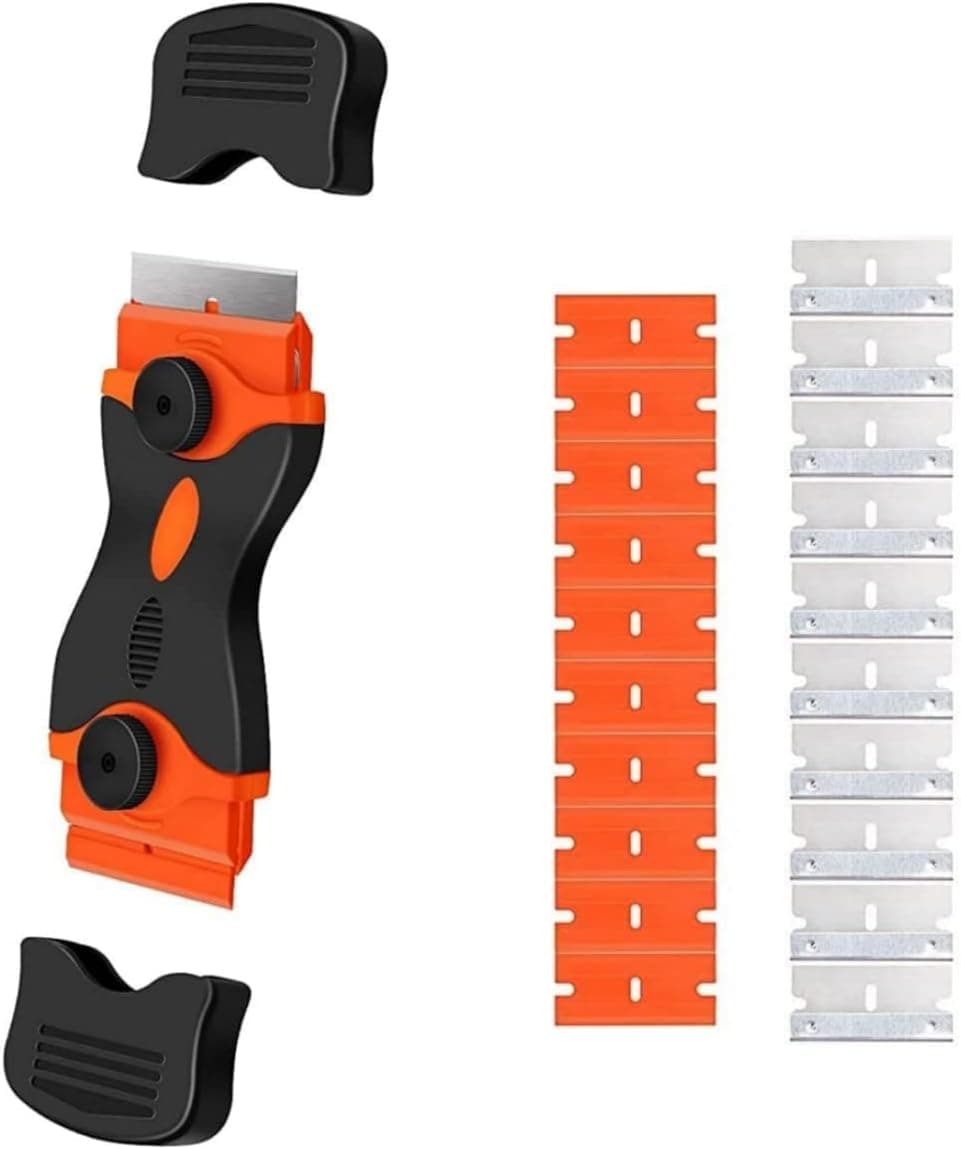 Anyeast Barcode Scanner Accessories Plastic Razor Blade Scraper with 10PCS Metal & 10Pcs Plastic Blades
