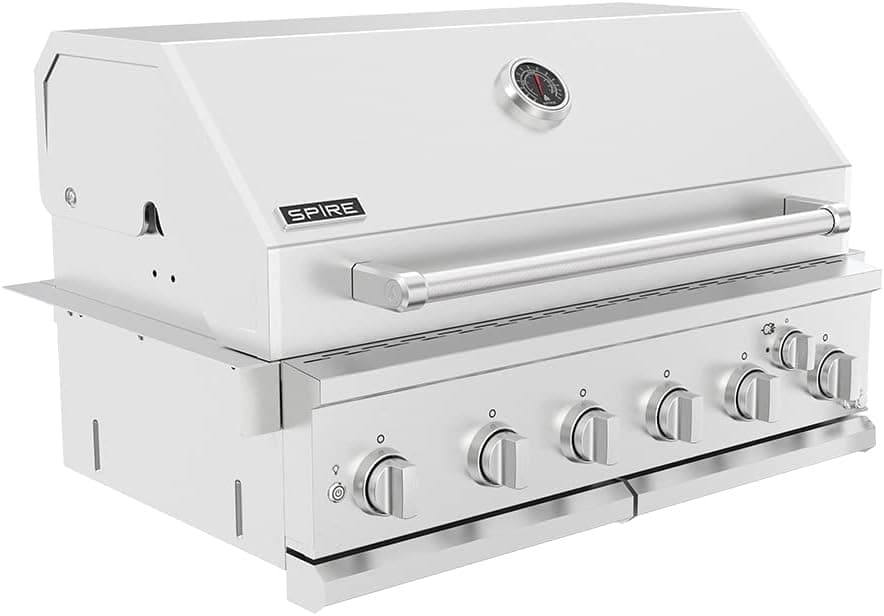 Spire Premium Grill Built-in Head, 6-Burner with Rear Burner Propane Grill, Convertible to Natural Gas, 36 inches Built-In Island Grill Head, Stainless Steel, BBQ Grill Island