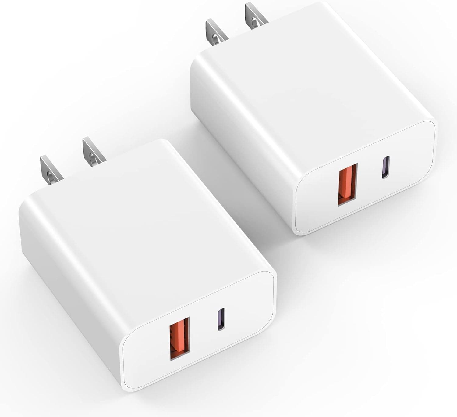 iPhone Fast Charger,[Apple MFi Certified]2Pack 20W Dual Port USB-C + USB-A Power Delivery Wall Charger Block Plug Adapter for iPhone14/13/13Pro Max/12 Mini/12 Pro Max/11/XS/XR/X/8,iPad,AirPods Pro Max