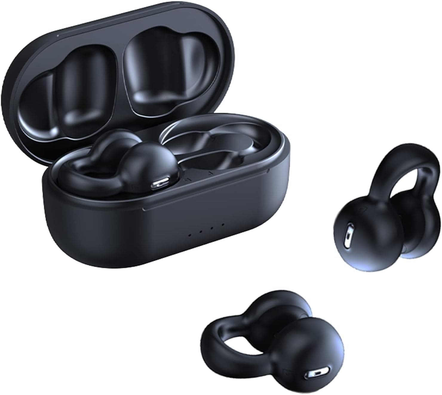 Open Ear Clip Bone Conduction Headphones Wireless Bluetooth Clip On Headset Open Ear Earbuds Head Phones Bone Conduction Earbuds Head Set Bone Conducting Headphones Induction Earphones