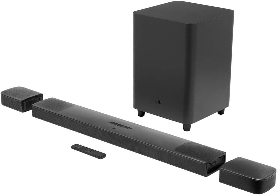 JBL Bar 9.1 Channel 3D Surround Sound Soundbar with Wireless Detachable Rear Speakers - 5.1.4-Channel, Bluetooth, AirPlay 2, and Chromecast, 820W, USB, HDMI