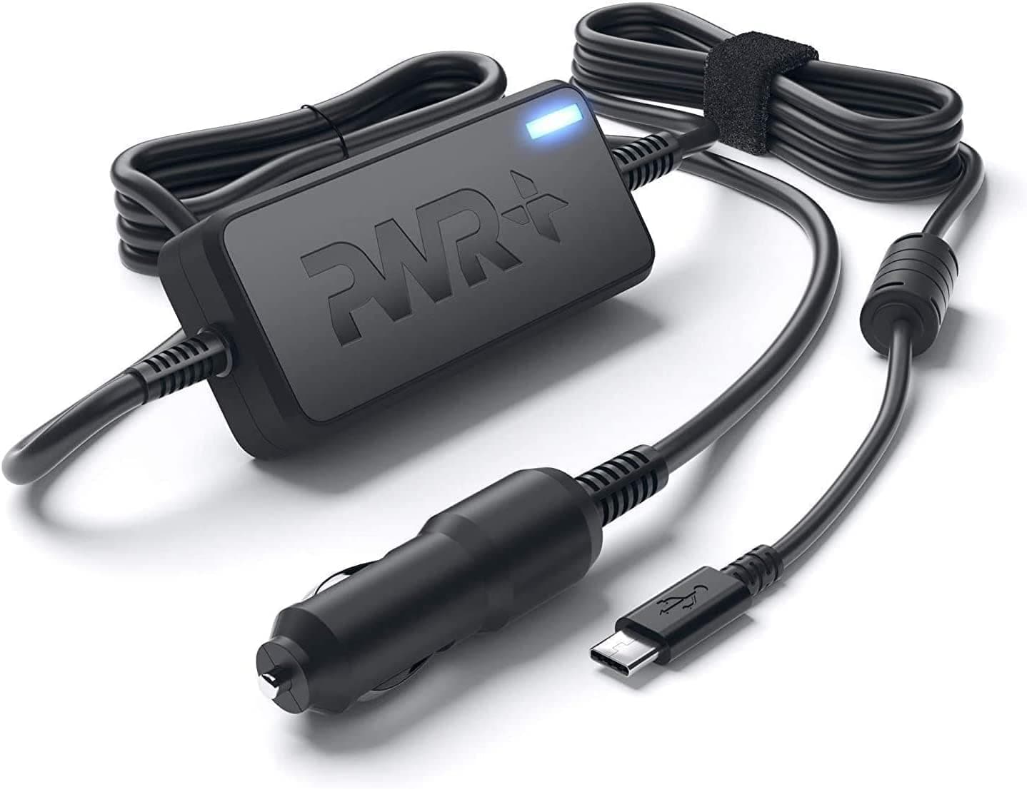 PWR+ USB-C Laptop CAR Charger for Dell Chromebook 11 5190 XPS 9310, Lenovo IdeaPad Duet 3i Chromebook Flex 3 5 5i Yoga 7i, Galaxy Book2 Pro 360, Acer Chromebook Spin 311 314 513 Power Cord UL Listed