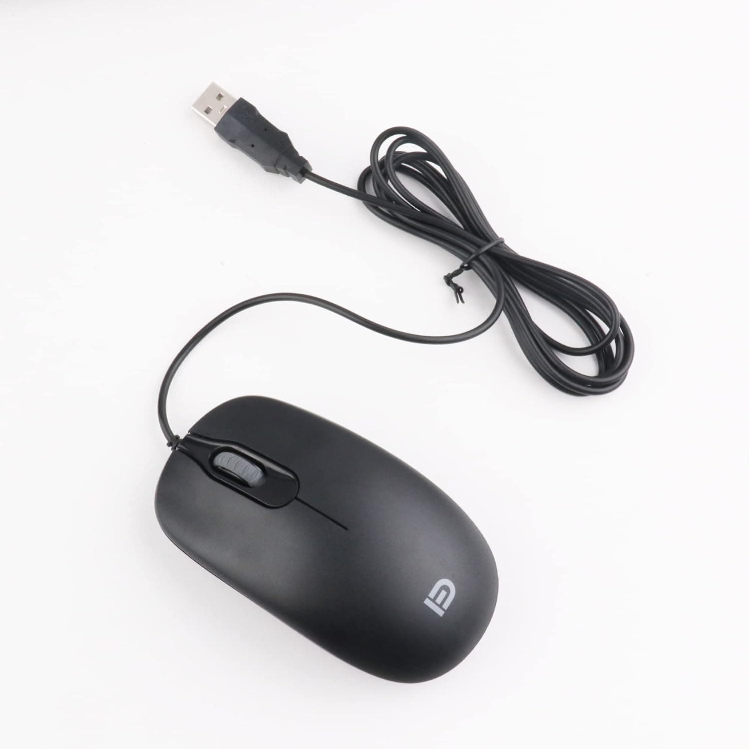 SGIN Computer Wired Mouse with Slim Quiet Design 1600 DPI for Laptops and PCs, Left Handed Mouse, USB Computer Mouse with Smooth Precise Scroll Wheel, Black