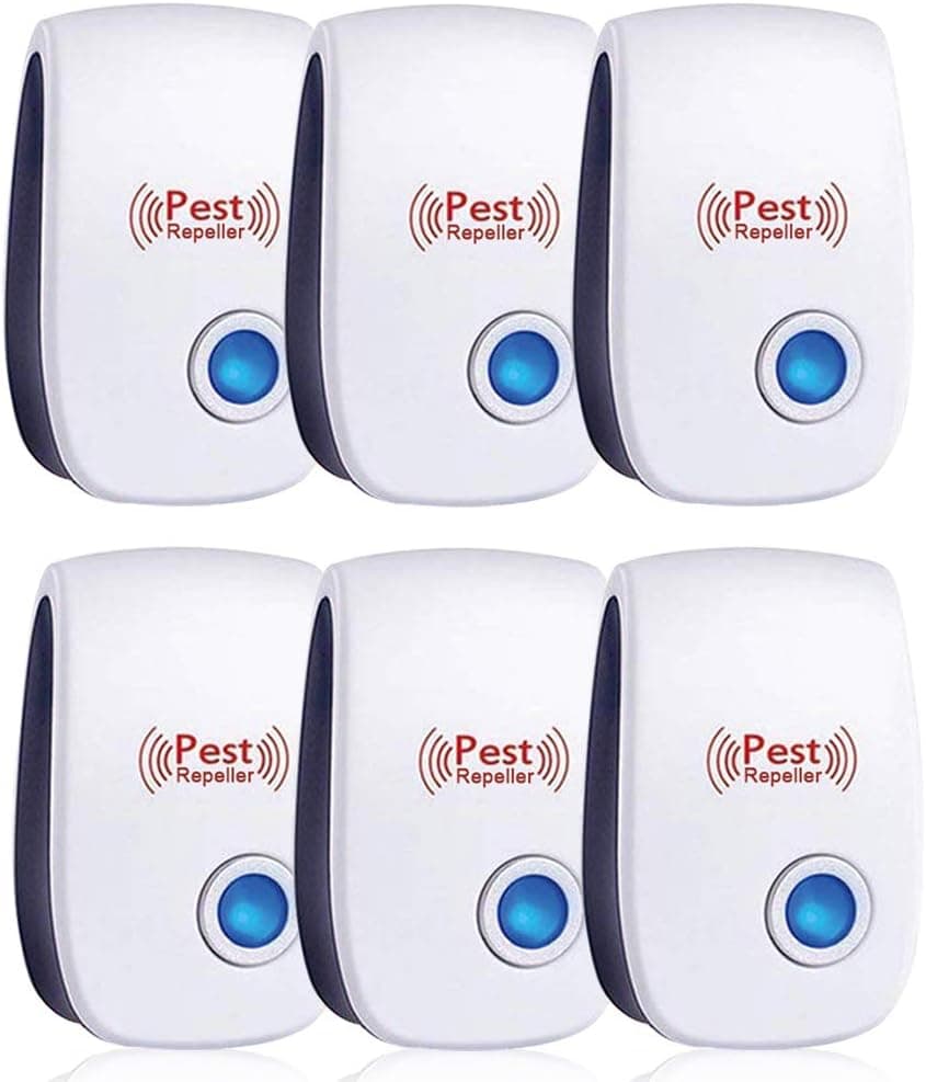 Ultrasonic Pest Repeller 6 Pack,Pest Repellent Ultrasonic Plug in Mouse Repellent,Mice Repellent Plug-Ins,Mosquito Repellent Indoors,Pest Defense for Insect, Spider,Ant,Cockroach,Rodent Repellent