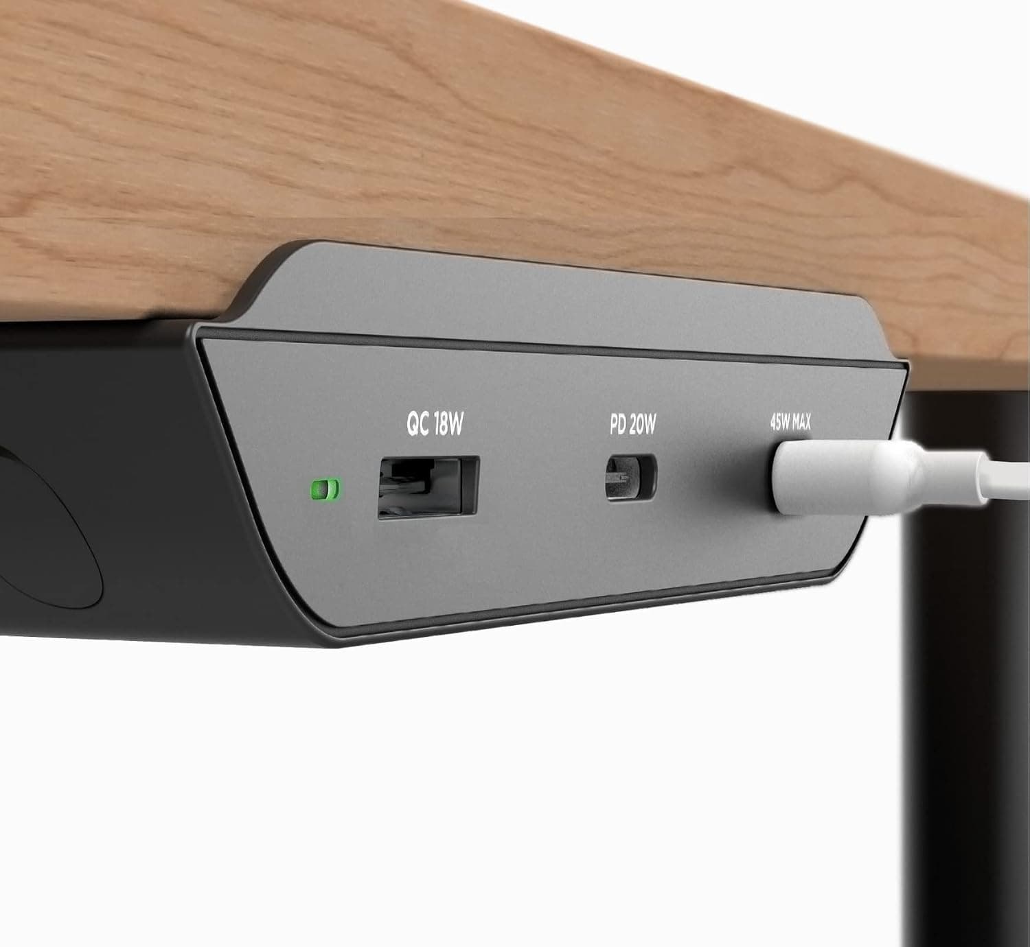 Galvanox USB C Under Desk Charging Hub, Mountable Desktop Power Strip Charger (50W) PD High-Speed Undermount Multi Port Station (2 Type C / 1 Type A)