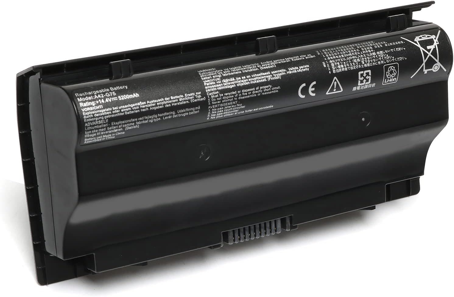 New A42-G75 Replacement Laptop Battery Compatible with ASUS A42-G75 Series G75 G75V G75VW G75VW G75VX G75VM 3D G75VW 3D G75VX 3D 74WH 5200mAh 14.4V 8 Cell