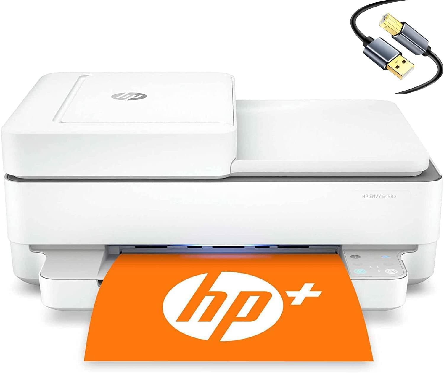 HP Envy 6458e All-in-One Wireless Color Inkjet Printer - Print Copy Scan - 10 ppm, 4800 x 1200 dpi, Auto 2-Sided Printing, 35-Sheet ADF