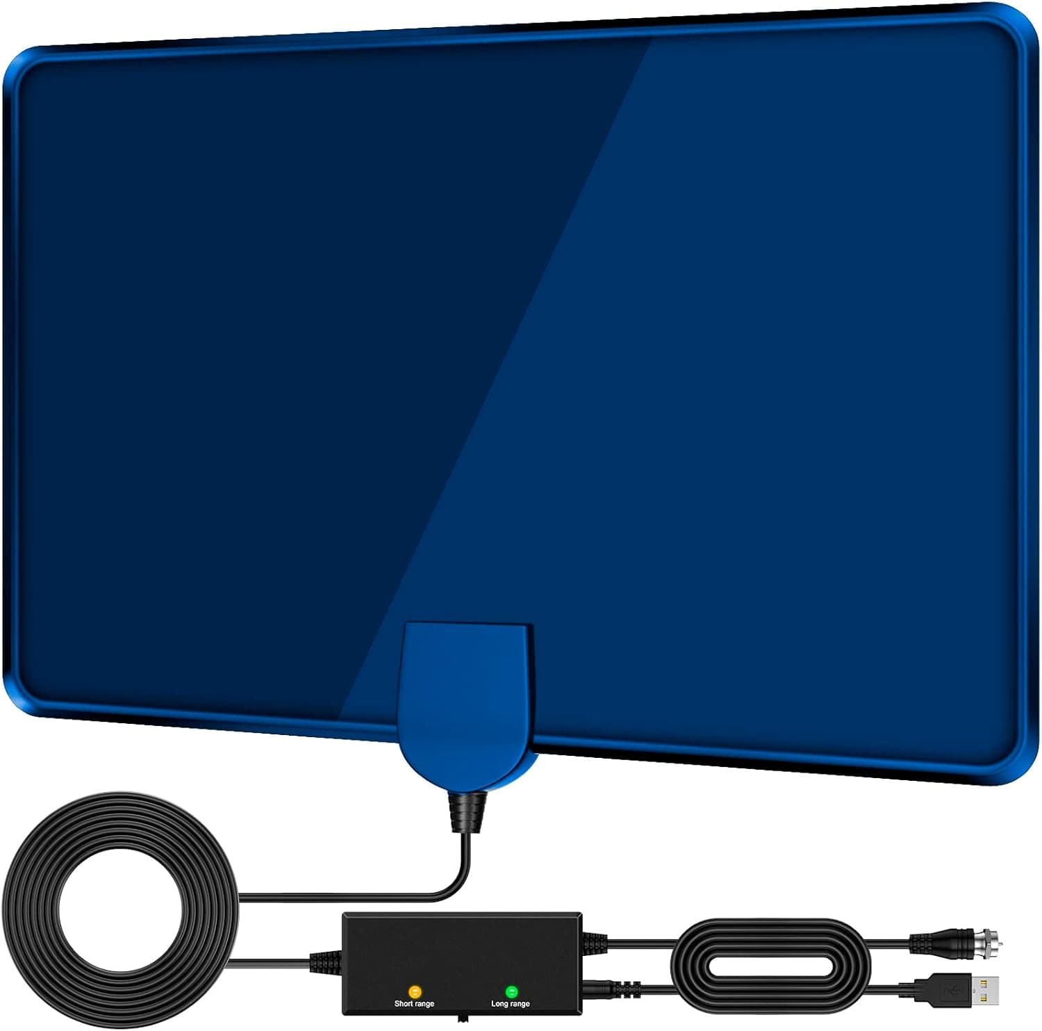2023 Latest TV Antenna Smart Indoor, 360+ Miles Long Range - Digital HD Antenna Powerful Amplifier Indoor Outdoor - Signal Booster Support All TV's 4K 1080P Free Channels VHF UHF- 18ft HDTV Cable