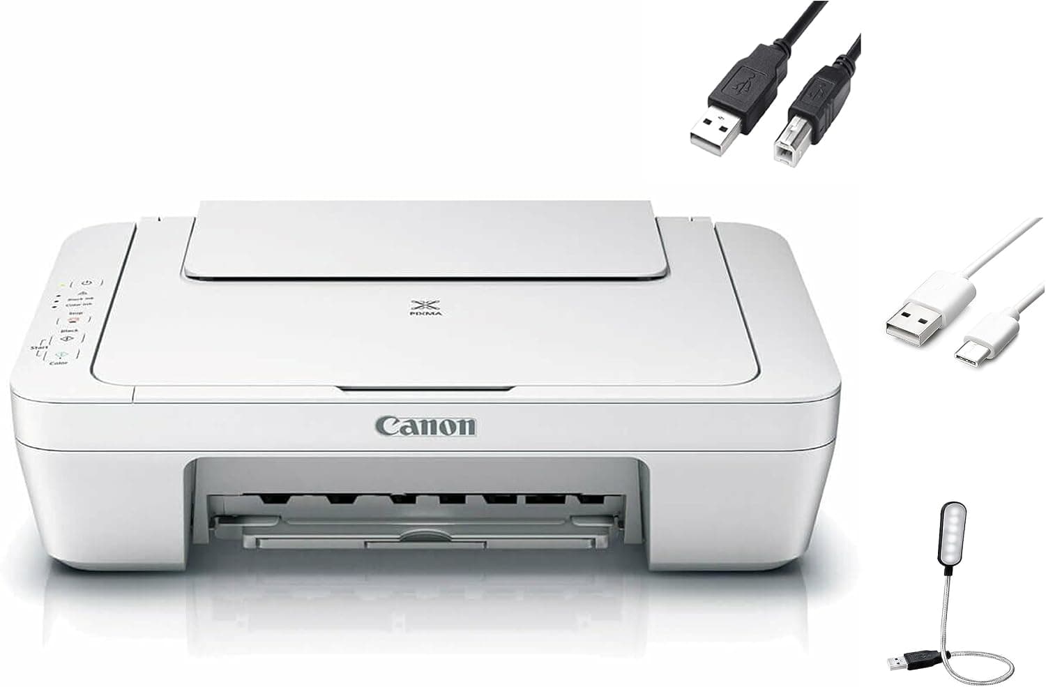 Canon PIXMA MG2522 All-in-One Color Inkjet Personal Printer, 3-in-1 Print, Scanner & Copier, Home Business Office, White + Accessories