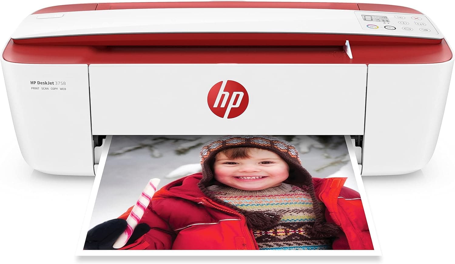 HP DeskJet 3758 All-in-One Printer, Home, Print, Copy, scan, Wireless, Scan to email/PDF; Two-Sided Printing