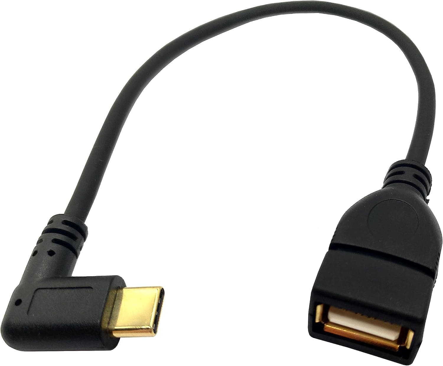 MTUERANC USB C to USB Adapter, Type C OTG Cable, Gold-Plated USB 3.1 Type C (USB-C) Male to USB Type A Female OTG Adapter Cable -10 inch (90 Degree USB C to A Left/Right)