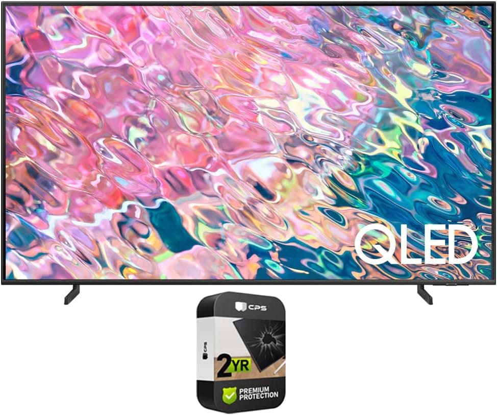 SAMSUNG QN65Q60BAFXZA 65 inch QLED 4K Quantum Dual LED HDR Smart TV 2022 (Renewed) Bundle with 2 YR CPS Enhanced Protection Pack