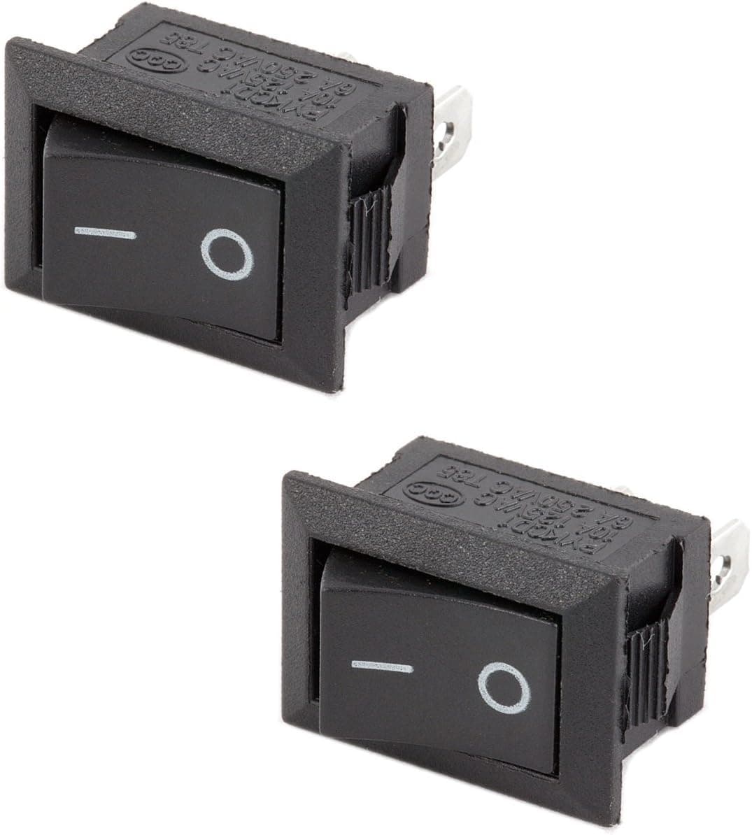 2X Small On/Off Switch Black Rocker DC 12V Push-in General All Purpose Universal