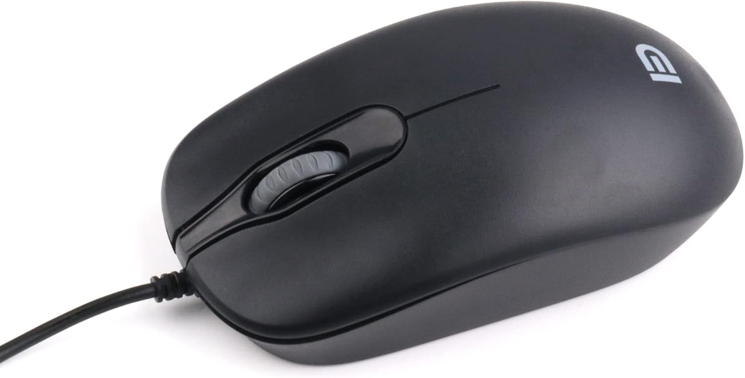 SGIN Computer Mouse Ergonomic Mouse with 1.5M Cable USB Mouse for Laptop PC Desktop mice Compatible with Windows Laptop, PC (Black)
