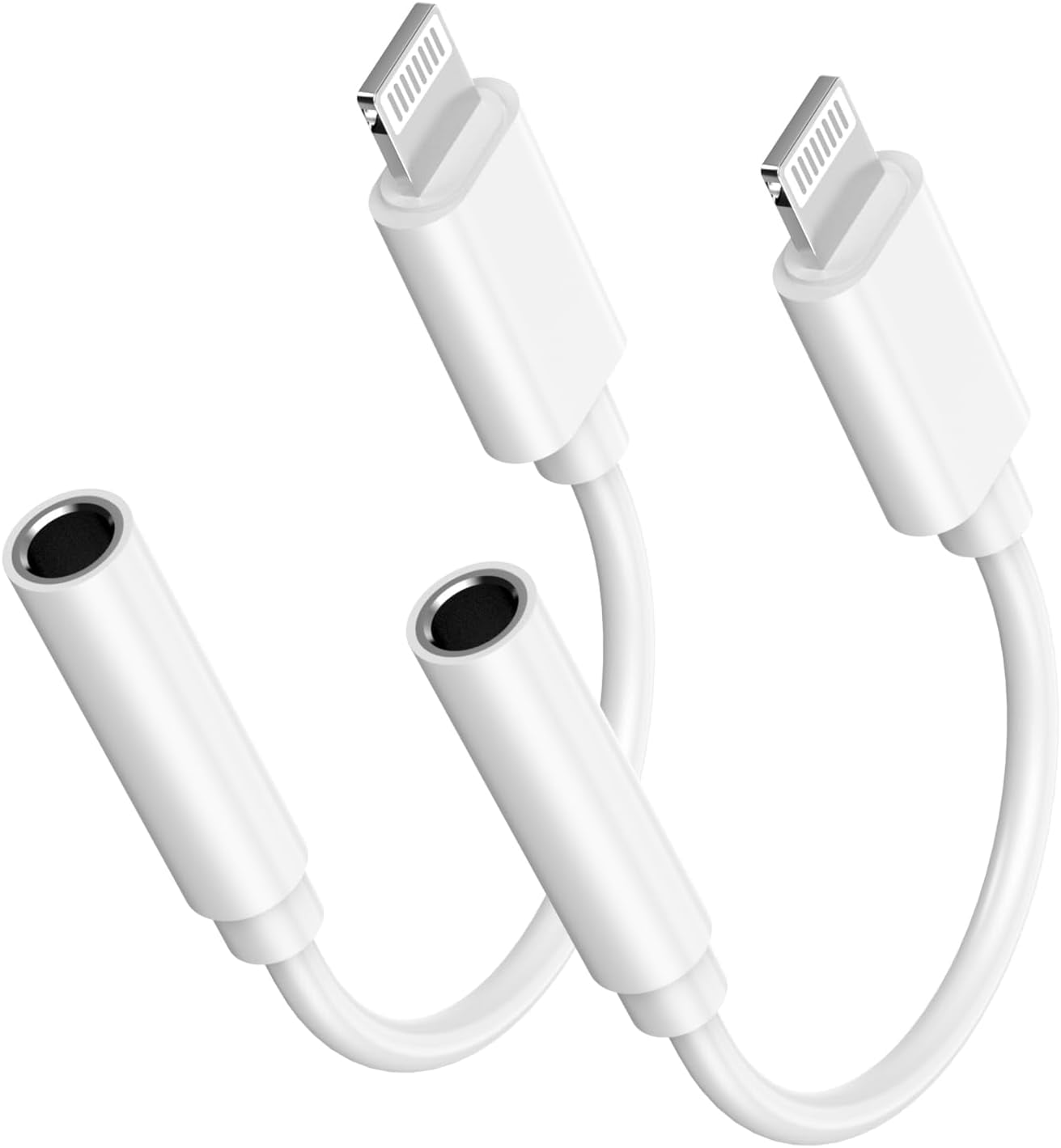 [Apple MFi Certified] Headphone Adapter for iPhone, 2 Pack Lightning to 3.5mm Headphone Earphone Aux Audio Stereo Compatible for iPhone 14 13 12 11 Pro Max XS XR X 8 iPad, Support Call & Music Control
