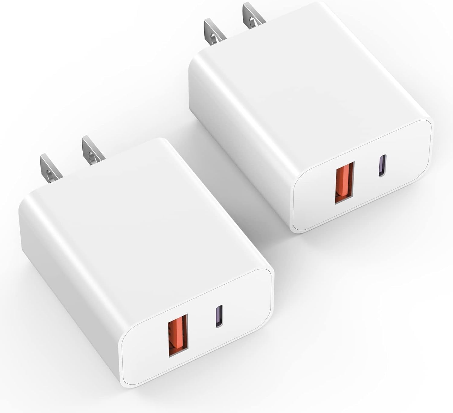 iPhone Fast Charger,[Apple MFi Certified]2Pack 20W Dual Port USB-C + USB-A Power Delivery Wall Charger Block Plug Adapter for iPhone14/13/13Pro Max/12 Mini/12 Pro Max/11/XS/XR/X/8,iPad,AirPods Pro Max