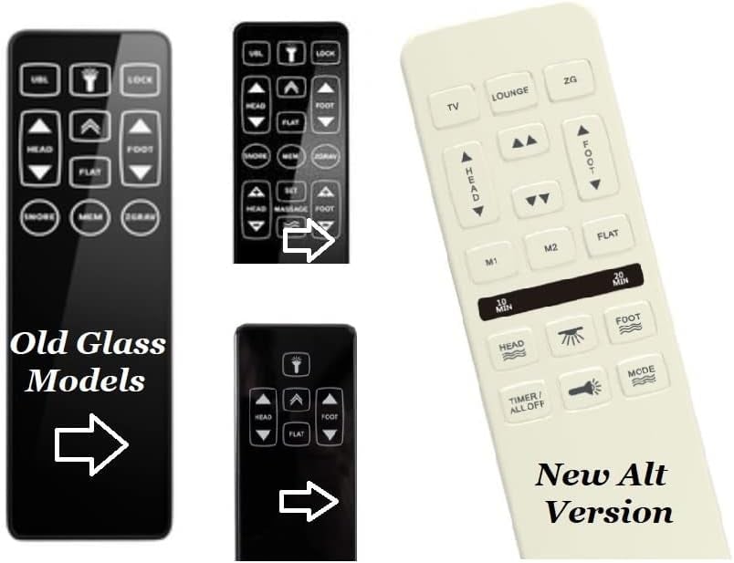 Leggett & Platt Scape/Simplicty/BasX HF and HFC Alt Version w/Physical Buttons- Replaces Glass Front Original Remotes- You Will Receive The White Remote