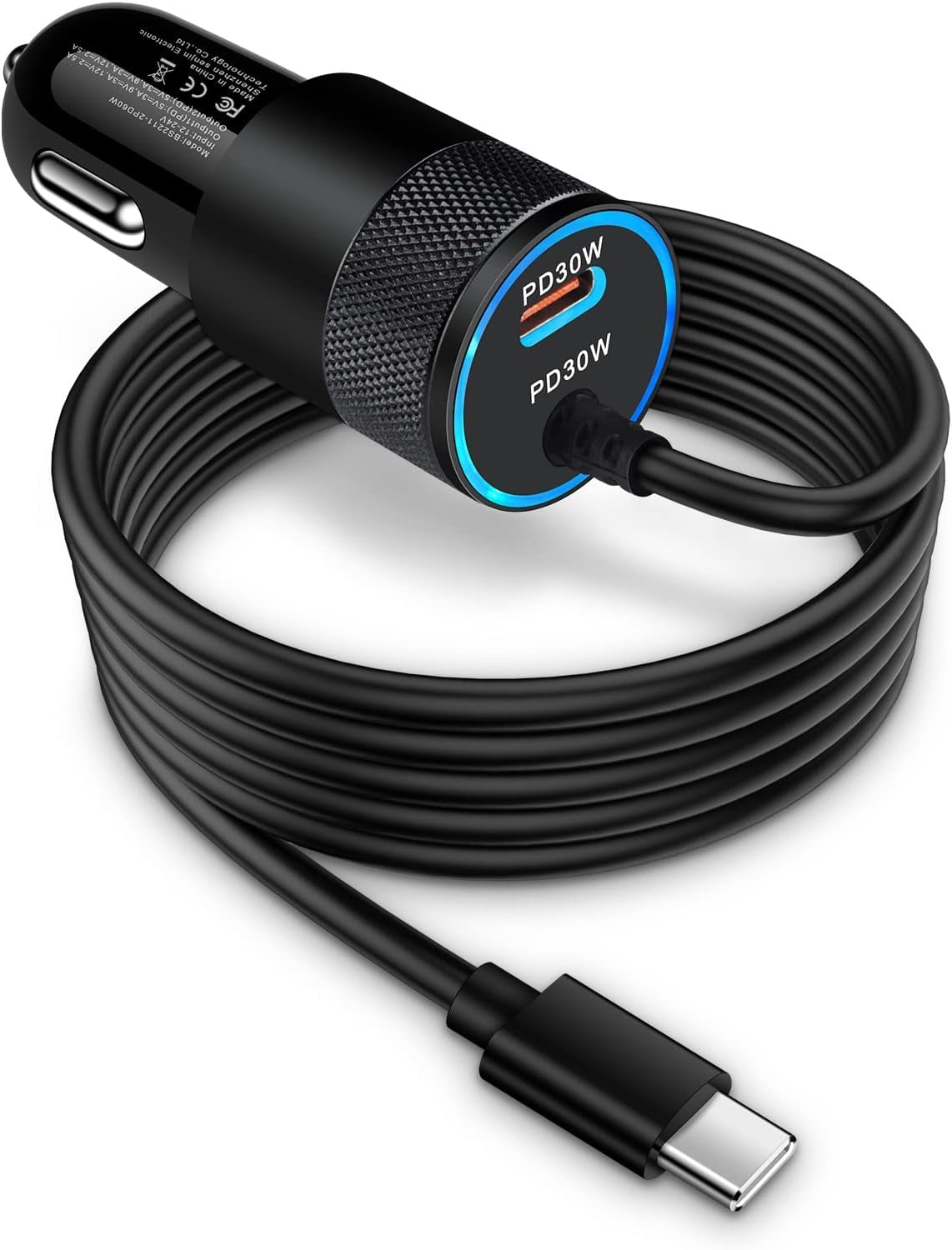 Super Fast Car Charger Type C for Pixel 7a 7 Pro 6a 6 5,Samsung Galaxy S23 Ultra/S22/S21 FE/S20/Plus/A14/A13/A53/A54 5G,iPhone 14 13 Fast Car Charger,60W Dual Port USB-C Car Adapter + 3FT USB-C Cable