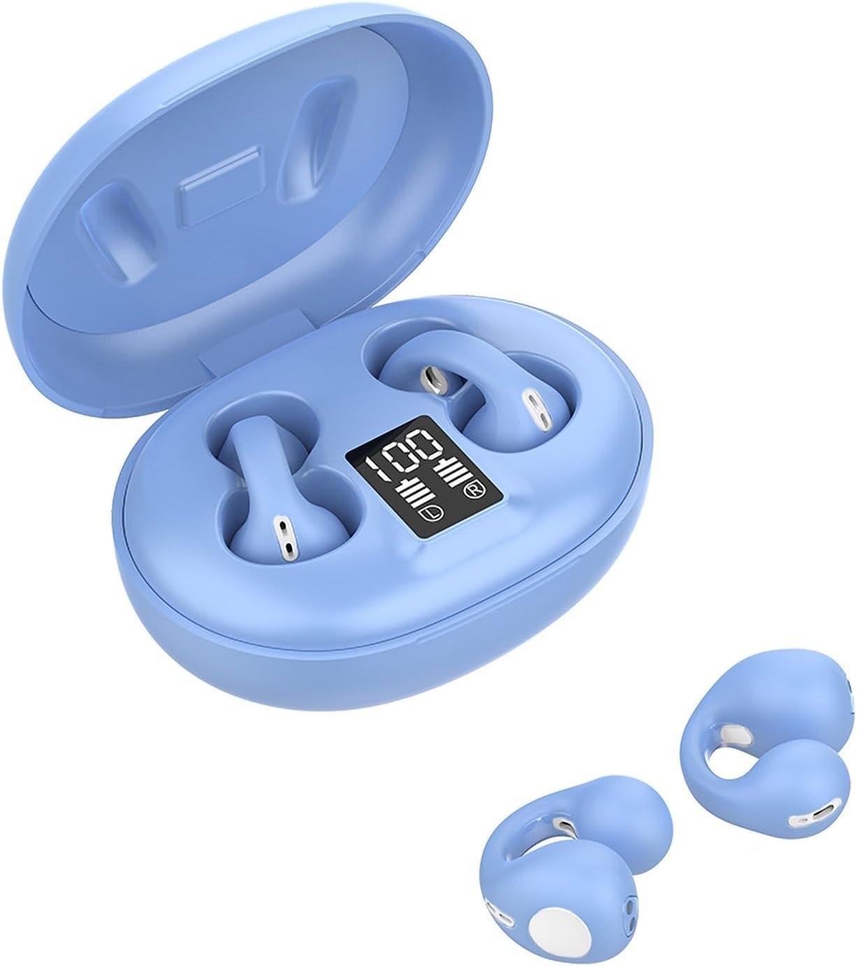 Ear Clip On Bone Conduction Headphones Head Set Wireless Bluetooth Ear Clip On Air Bone Conduction Open Ear Earbuds Headset Earphones Bone Conducting Outer Open Ear Headphones