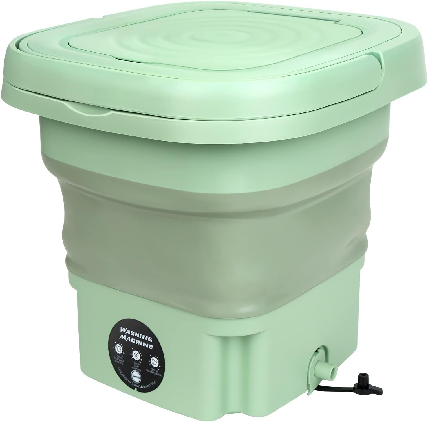 Portable Washing Machine,8L Mini Folding Bucket Washer without Drainage Basket for Socks Underwear Baby Clothes(without Dry Function),Suitable for Apartment Camping RV Travel laundry