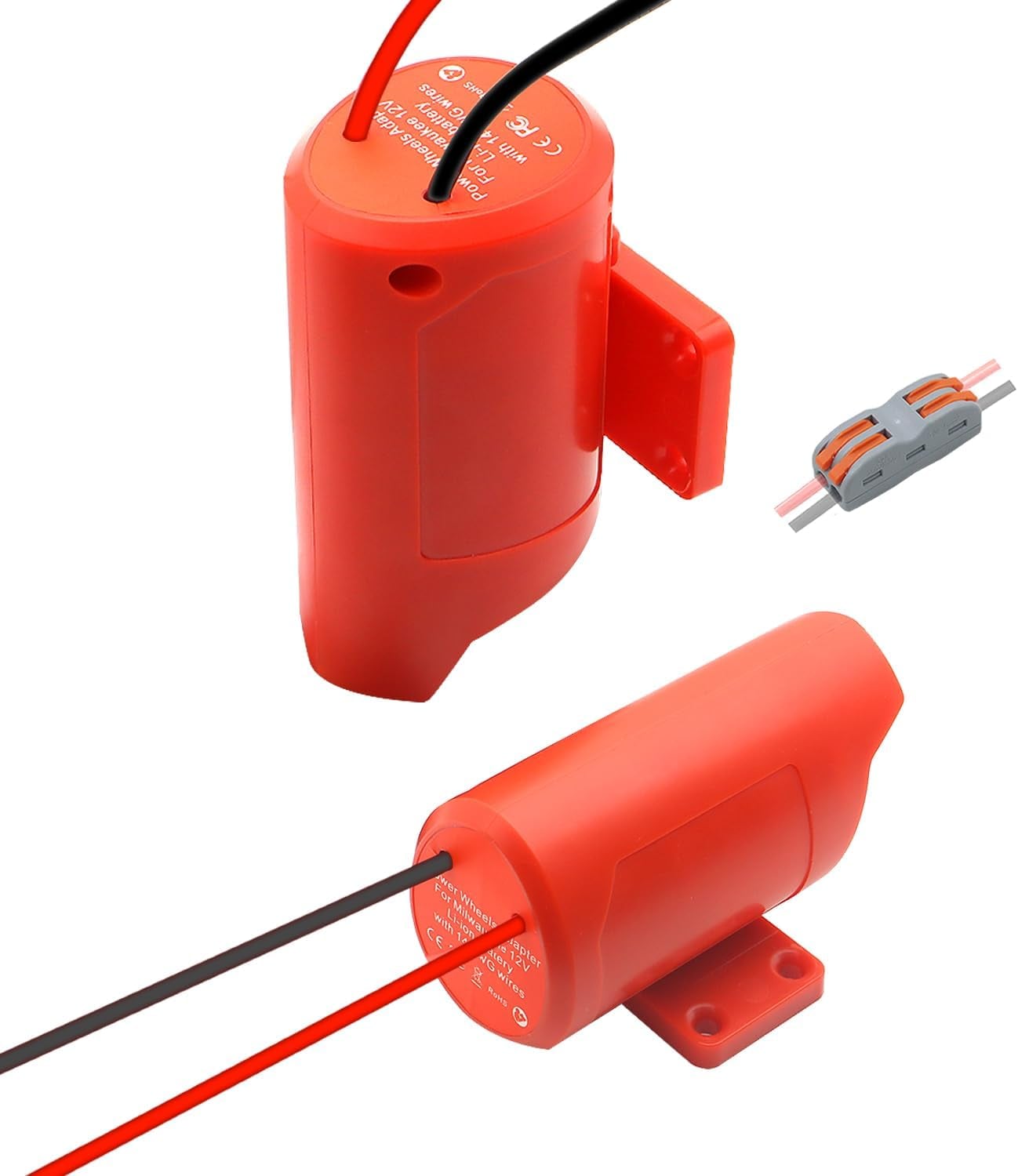 Ghoiqh Power Wheels Battery Adapter Compatible with Milwaukee M12 12V Battery Adapter Converter Connector Conversion Kit with Wire Terminals & 14 AWG Wires for DIY, RC Car Toys Truck Robotics