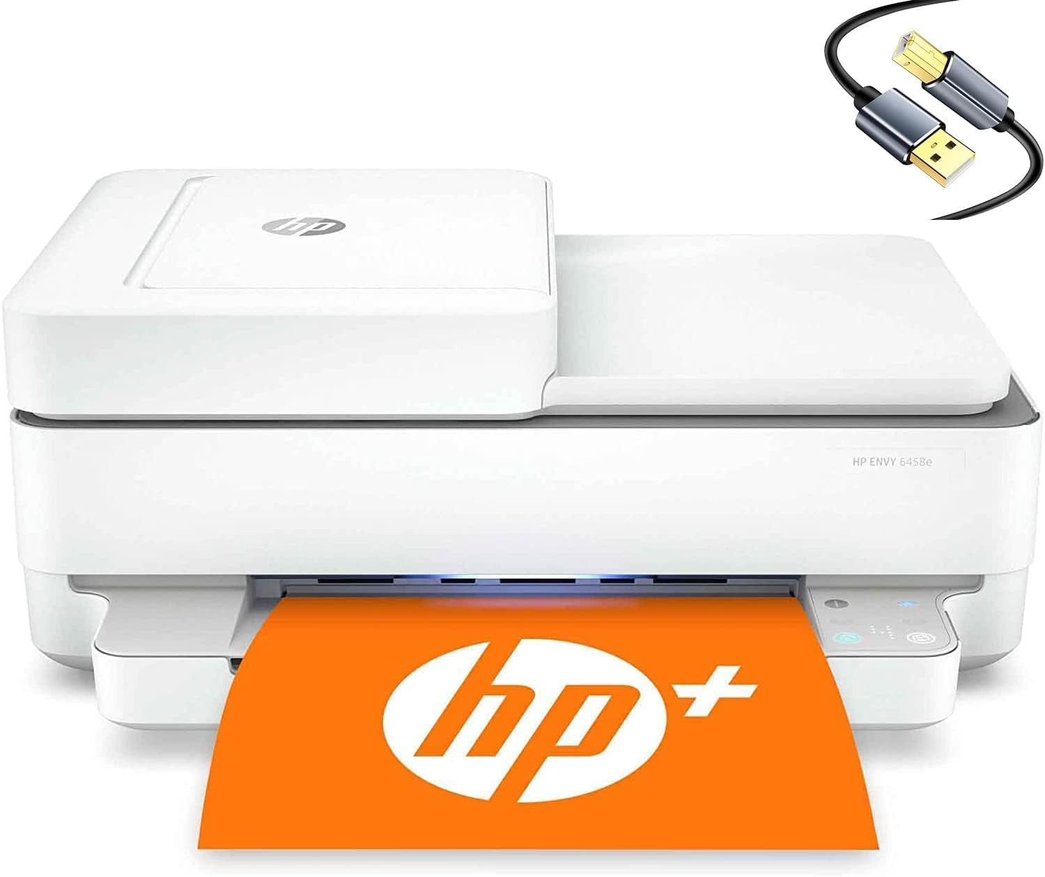 HP Envy 6458e All-in-One Wireless Color Inkjet Printer - Print Copy Scan - 10 ppm, 4800 x 1200 dpi, Auto 2-Sided Printing, 35-Sheet ADF