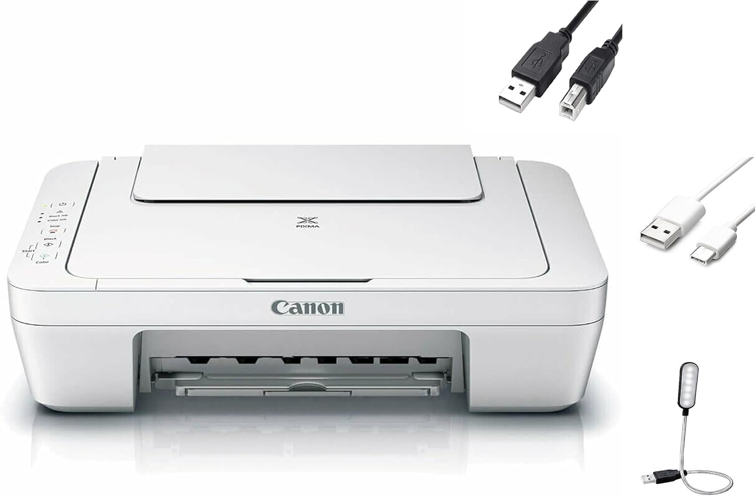 Canon PIXMA MG2522 All-in-One Color Inkjet Personal Printer, 3-in-1 Print, Scanner & Copier, Home Business Office, White + Accessories