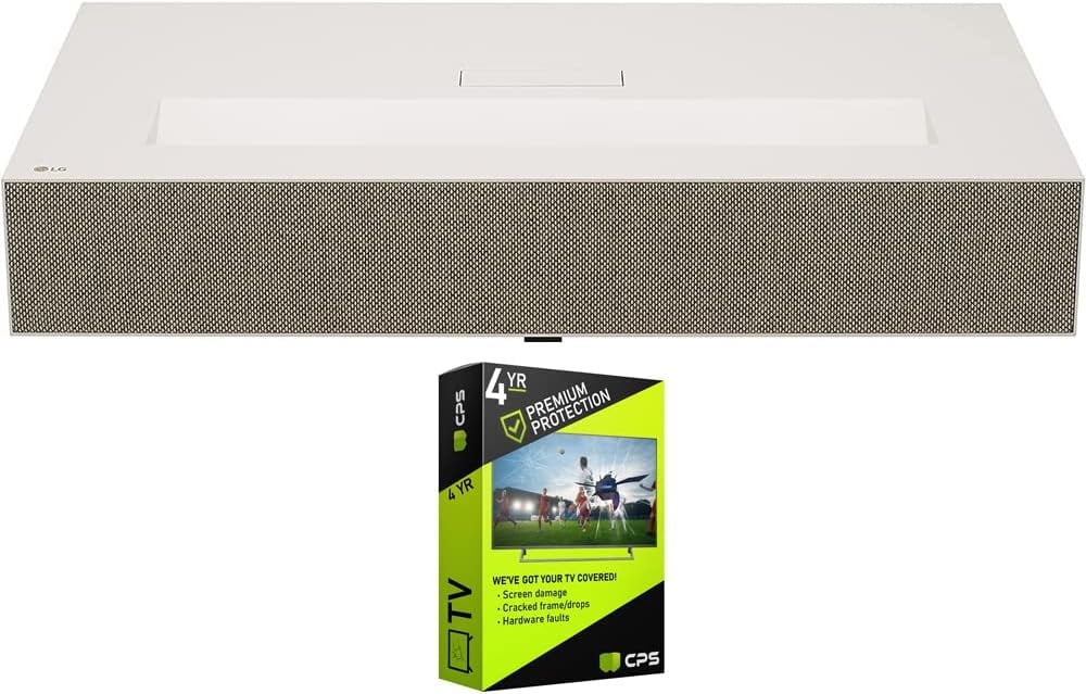 LG HU915QE CineBeam HU915QE Premium 4K UHD 3840 x 2160 Laser UST Projector Bundle with 4 YR CPS Enhanced Protection Pack