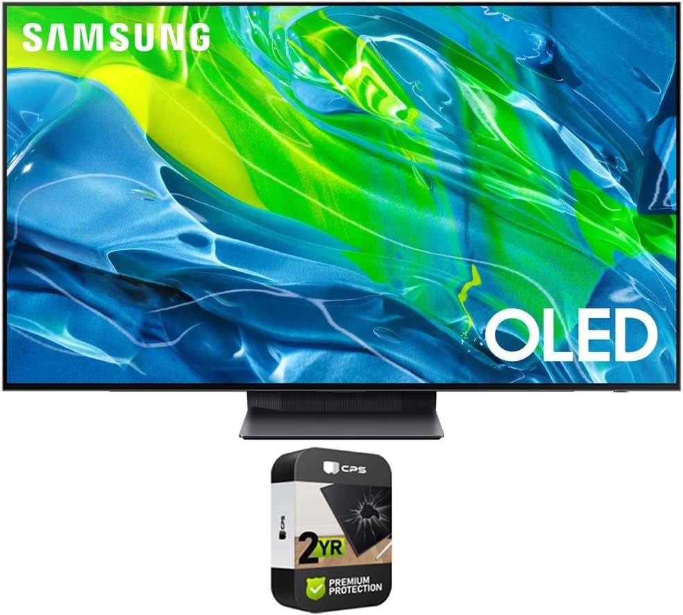 SAMSUNG QN55S95BAFXZA 55 inch 4K Quantum HDR OLED Smart TV 2022 (Renewed) Bundle with 2 YR CPS Enhanced Protection Pack