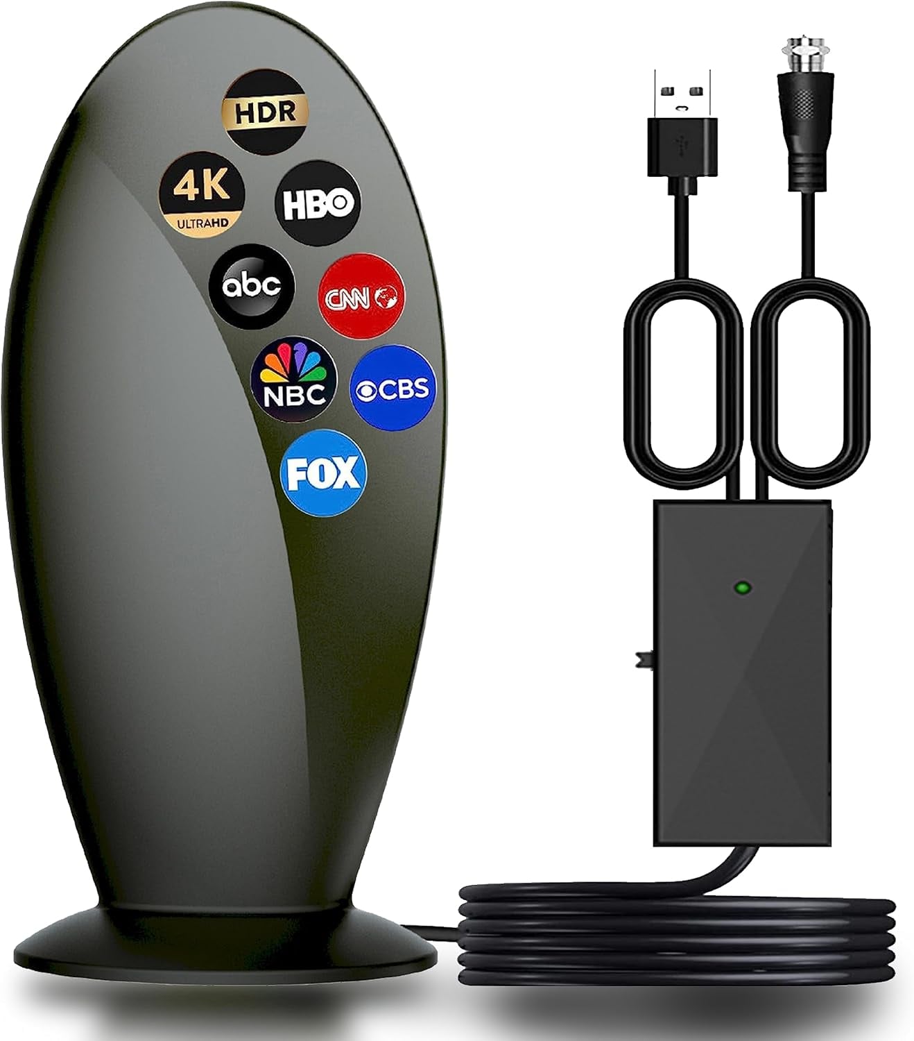 Antier Amplified Indoor Digital TV Antenna – Best Powerful Amplifier, Signal Booster & Has up to 400+ Miles Range, Support 8K 4K Full HD Smart and Older Tvs with 16ft Coaxial Cable [2023 Release]