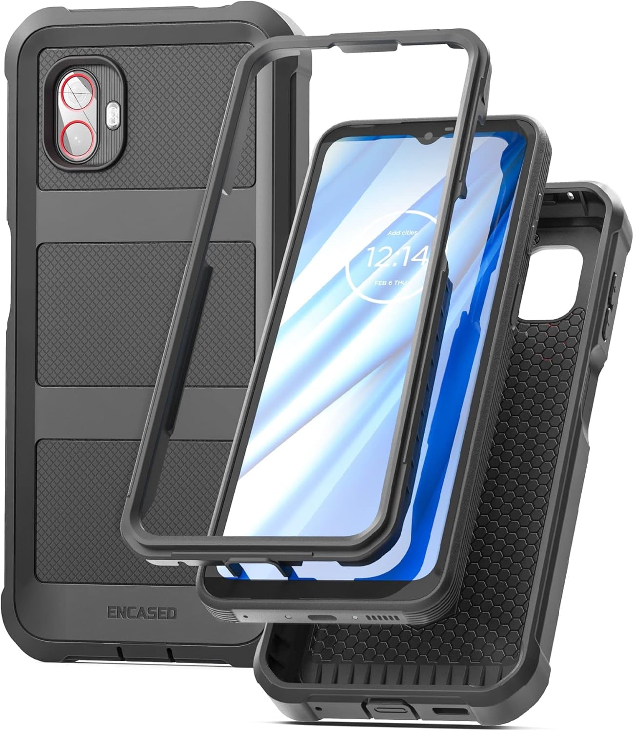 Encased Rugged Galaxy Xcover 6 Pro Case - Falcon Series Protective Dual-Layer Shockproof Cover [Heavy Duty] Protection for Samsung Xcover6 Pro 6.6" (Black)