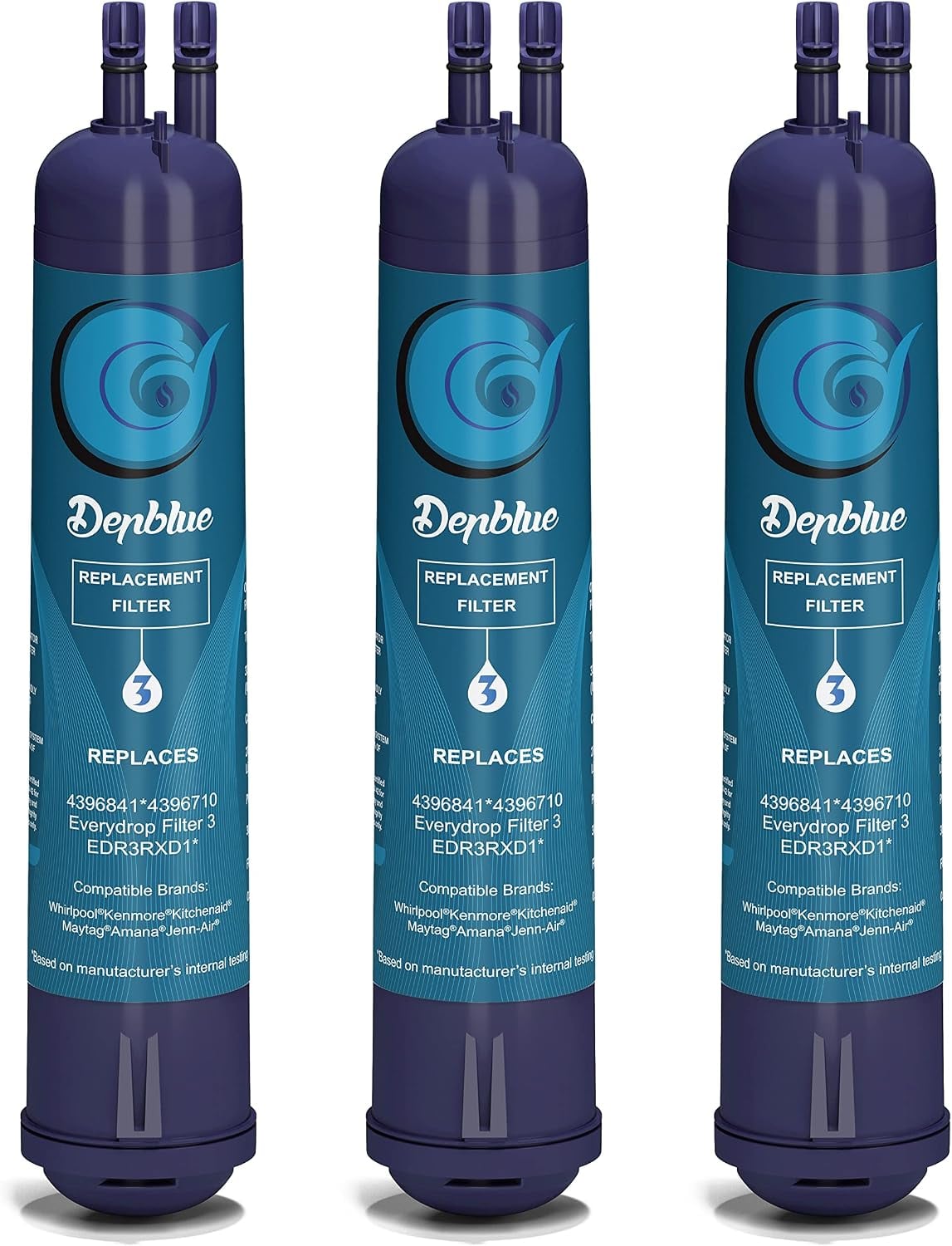 EDR3RXD1 4396841 Water Filter Cap Replacement Compatible with Filter 3, 4396710, P2RFWG2,9083,9030,46-9083 Water Filter-3 Packs