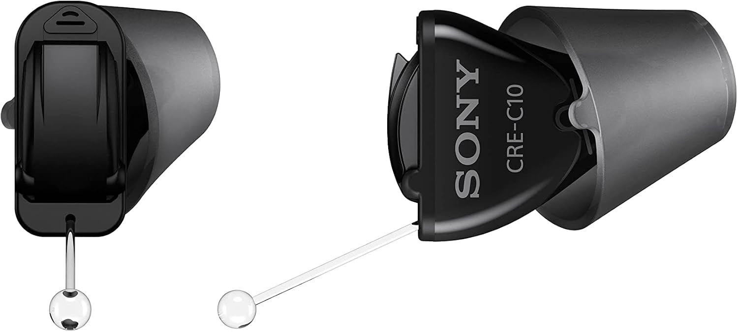 Sony CRE-C10 Self-Fitting OTC Hearing Aid for Mild to Moderate Hearing Loss, Black
