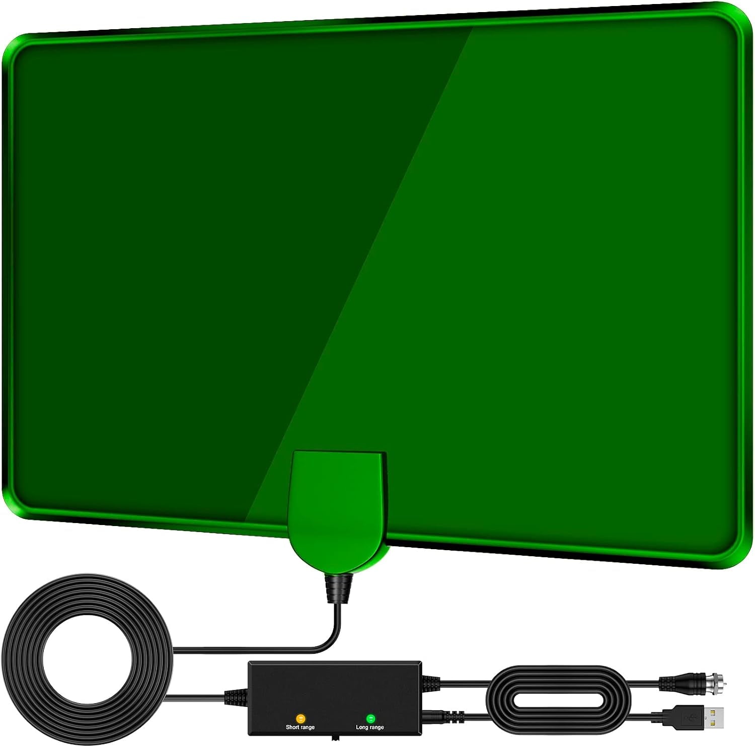 2023 Latest TV Antenna Smart Indoor, 360+ Miles Long Range - Digital HD Antenna Powerful Amplifier Indoor Outdoor - Signal Booster Support All TV's 4K 1080P Free Channels VHF UHF- 18ft HDTV Cable 1