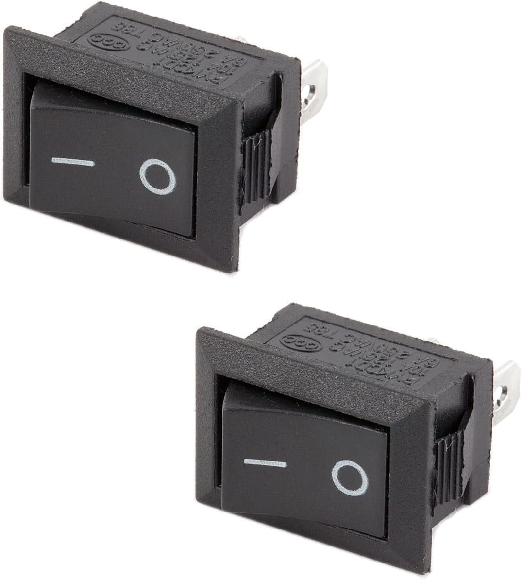 2X Small On/Off Switch Black Rocker DC 12V Push-in General All Purpose Universal